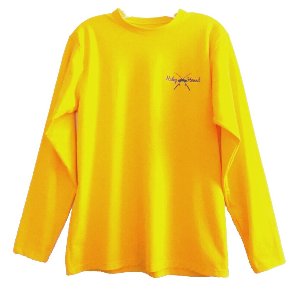 Haley and The Hound Fishing Shirt Unisex Medium Yellow Swordfish Pullover Long